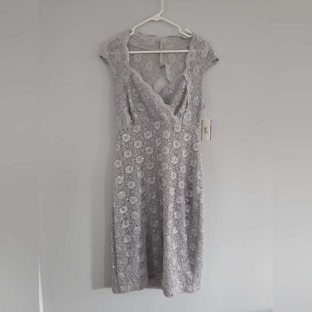 NWT Elegant Lace Gray Dress
